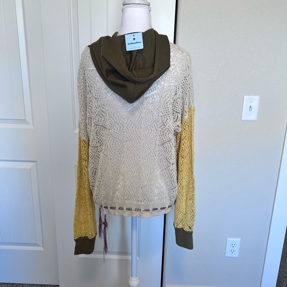 BellanBlue Crochet Detail Hoodie Floral Braided Rope Tassels at waist & neck - Picture 6 of 14